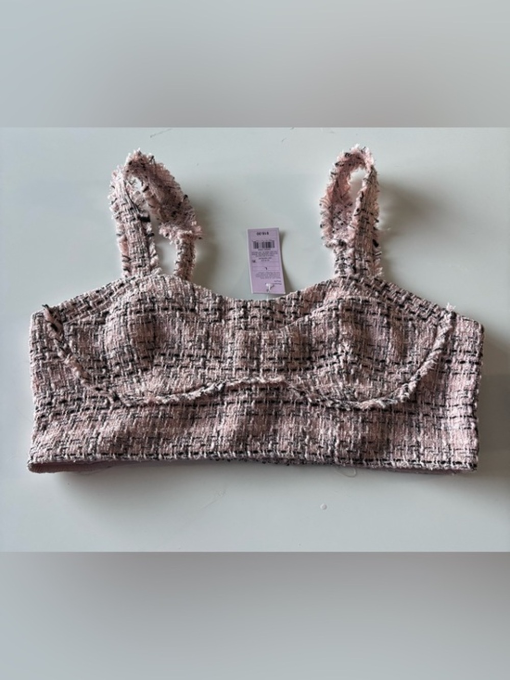 wild fable Pink Tweed Cropped Tank Top